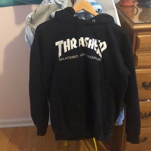 Thrasher Black and White Hoodie